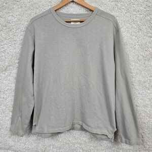 Buck Mason Shirt Mens XL Field Spec Rugby Crew 100% Cotton Gray Long Sleeve